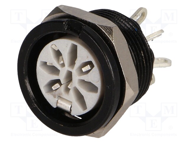 Socket; DIN; female; PIN: 8; Layout: 270°; for panel mounting,screw