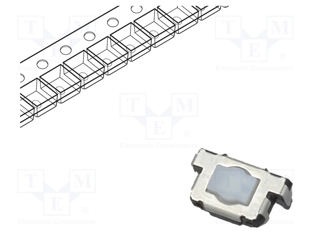 Microswitch TACT; SPST; Pos: 2; 0.02A/12VDC; SMT; 3.5mm; OFF-(ON)