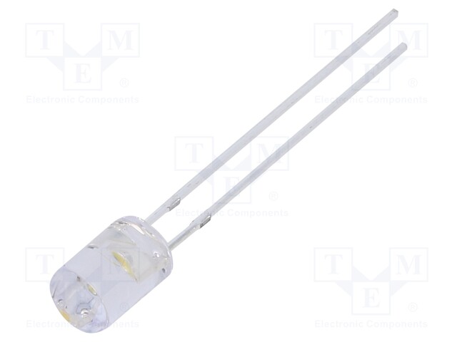 LED; 5mm; white warm; 750÷1120mcd; 100°; 15mA; 12÷15V; Front: flat