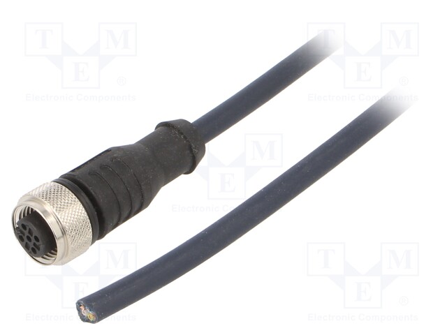 Connection lead; M12; PIN: 5; straight; 3m; plug; 60VAC; 4A; IP69K