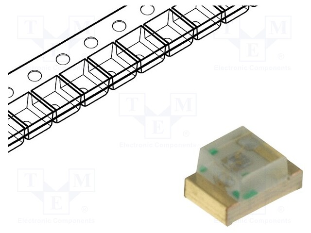 LED; SMD; 0805; green; 110÷300mcd; 2x1.25x1.1mm; 120°; 3.3÷4.1V