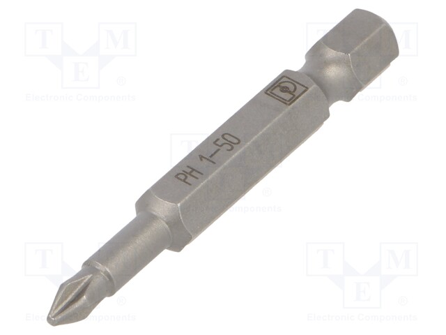 Screwdriver bit; Phillips; PH1; Overall len: 50mm