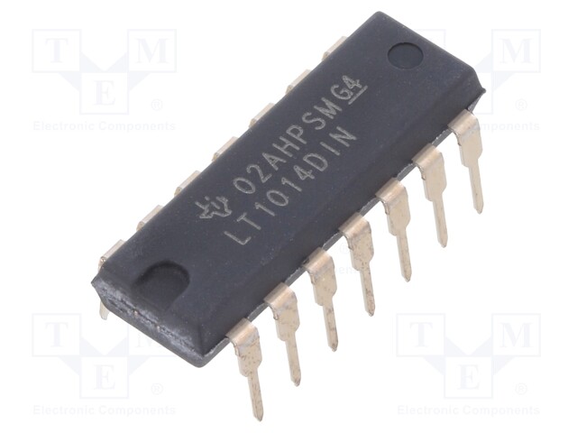 Operational amplifier; 1MHz; Channels: 4; DIP14; 4÷44/±2÷22VDC