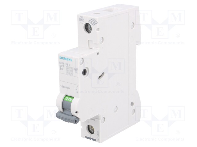 Circuit breaker; 230VAC; Inom: 6A; Poles: 1; DIN; Charact: B; 6kA