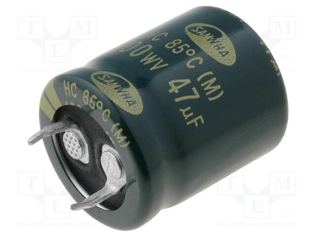 Capacitor: electrolytic; SNAP-IN; 47uF; 400VDC; Ø22x25mm; ±20%