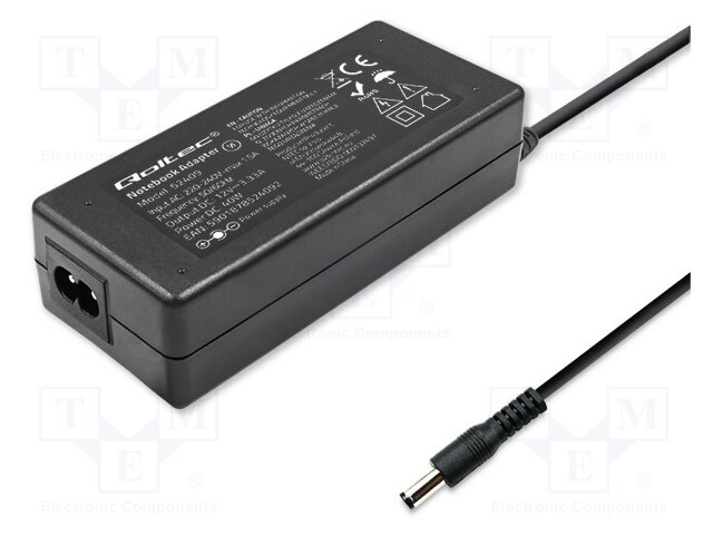 Power supply: switching; 12VDC; 3.33A; Out: 5,5/2,1; 40W