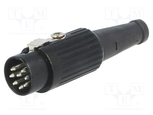 Plug; DIN; male; PIN: 8; Layout: 270°; straight; for cable; soldering