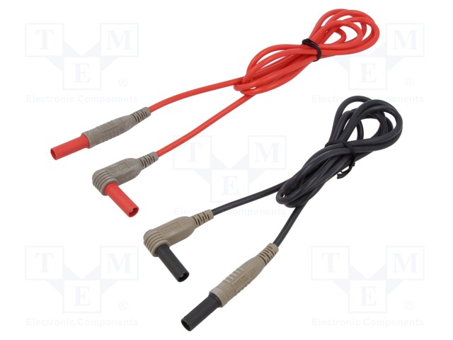 Test leads; Inom: 10A; Len: 1.5m; insulated; black,red; -20÷80°C