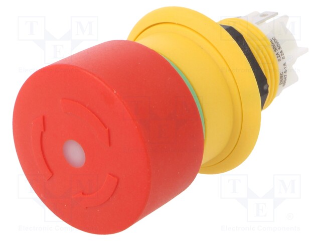 Switch: emergency stop; Stabl.pos: 2; NC; 16mm; red; LED; Pos: 2