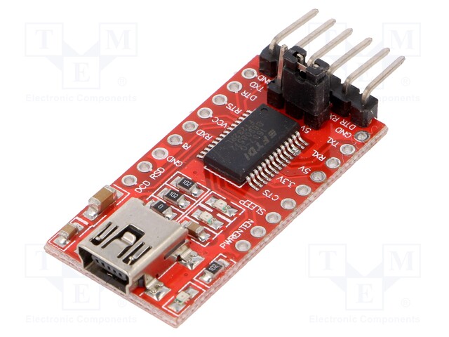 Module: converter; USB-UART; 3.3÷5VDC; FT232RL; USB B mini