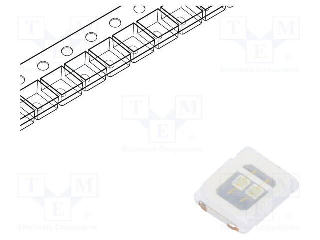 LED; SMD; 2835,PLCC2; green; 55÷95lm; 2.8x3.5x0.65mm; 120°; 300mA