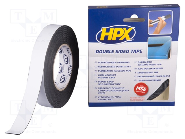 Tape: fixing; W: 25mm; L: 10m; D: 1.05mm; V: double-sided; acrylic