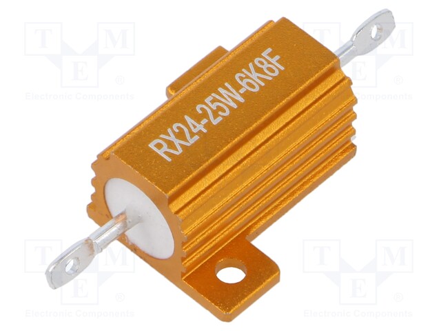 Resistor: wire-wound; with heatsink; 6.8kΩ; 25W; ±1%; 30ppm/°C