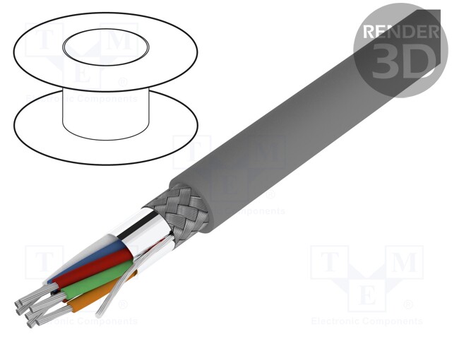 Wire; CSA CMG FT4,UL AWM 2464,UL CM,VW-1; 7x22AWG; PVC; 300V