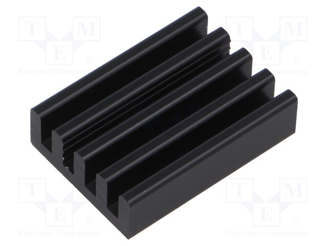 Heatsink: extruded; grilled; black; L: 37.5mm; W: 27mm; H: 10mm