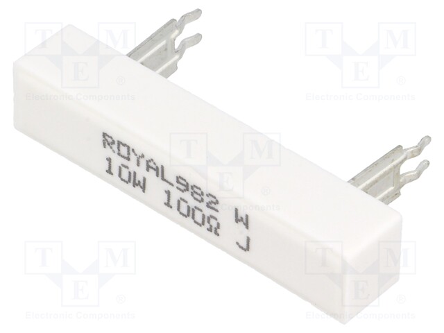 Resistor: wire-wound; THT; 100Ω; 10W; ±5%; 10x9x49mm