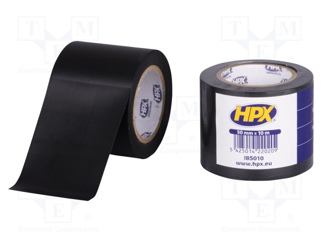 Tape: electrical insulating; W: 50mm; L: 10m; D: 0.15mm; black; 241%