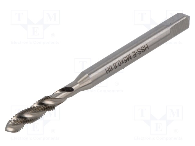 Tap; high speed steel cobalt HSS-Co; M5; 0.8; for blind holes