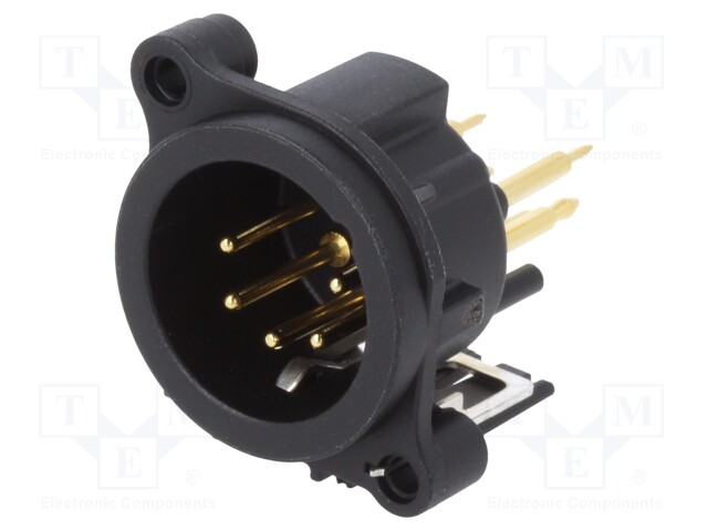 Socket; XLR; male; PIN: 5; THT; black; 3A