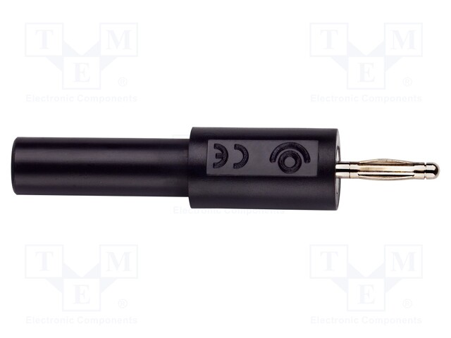 Adapter,socket,plug; 2mm banana; 36A; 70VDC; black; 4mm; 10pcs.