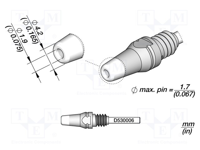 Tip: for desoldering irons; 4.2x1.9mm; JBC-DT530-A