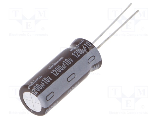 Capacitor: electrolytic; low impedance; THT; 1200uF; 10VDC; ±20%