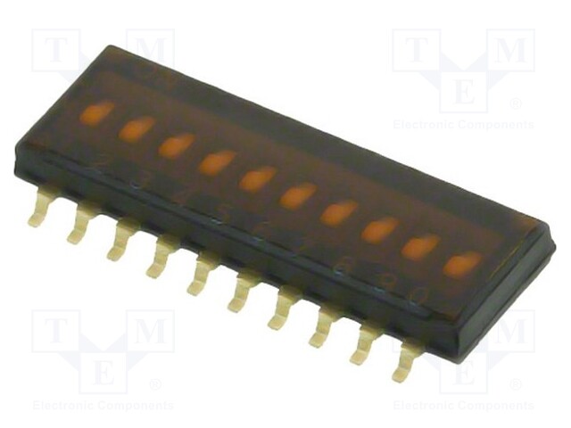 Switch: DIP-SWITCH; Poles number: 10; ON-OFF; 0.025A/24VDC; Pos: 2