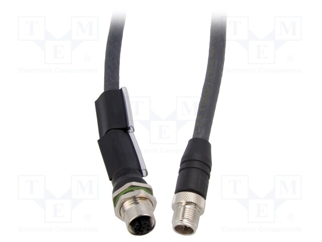 Connection lead; PIN: 8; 1m; plug; 50VAC; -40÷90°C; Insulation: PUR