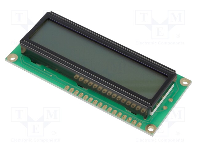 Display: LCD; alphanumeric; STN Positive; 16x2; gray; 80x36x13.2mm