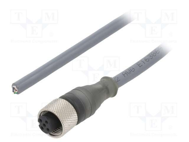 Connection lead; M12; PIN: 5; straight; 5m; plug; 63VAC; 2.2A; IP67