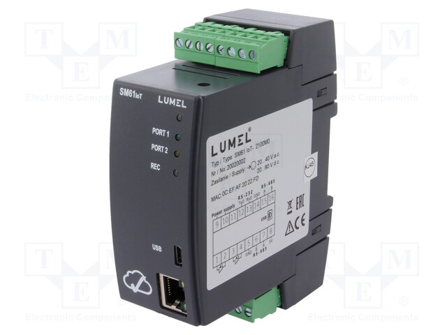 Industrial module: data logger; 20÷40VAC; 20÷60VDC; Mounting: DIN