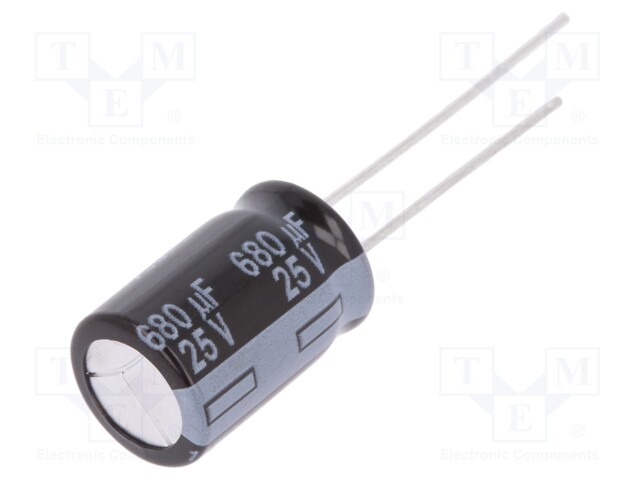 Capacitor: electrolytic; low impedance; THT; 680uF; 25VDC; ±20%