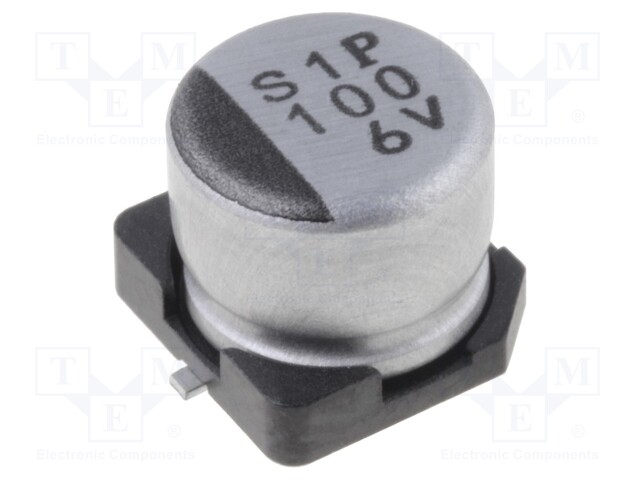 Capacitor: electrolytic; SMD; 100uF; 6.3VDC; Ø6.3x5.4mm; ±20%; 60mA