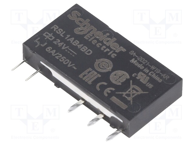 Relay: electromagnetic; SPDT; Ucoil: 24VDC; 6A/250VAC; 6A/250VDC