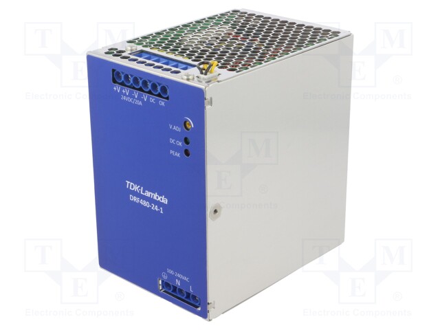 Power supply: switched-mode; 480W; 24VDC; 20A; 85÷264VAC; 1.3kg