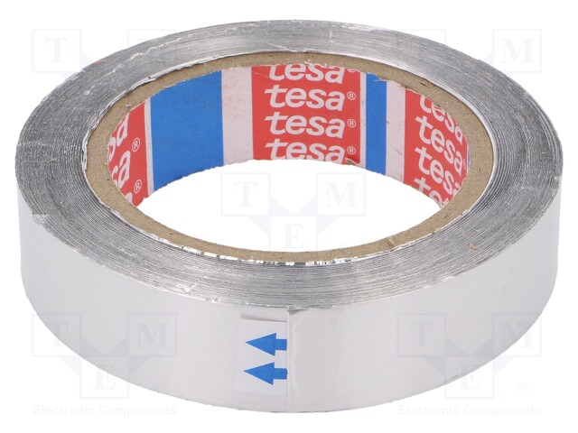 Tape: duct; W: 25mm; L: 50m; D: 50um; grey; acrylic; aluminium; 3%