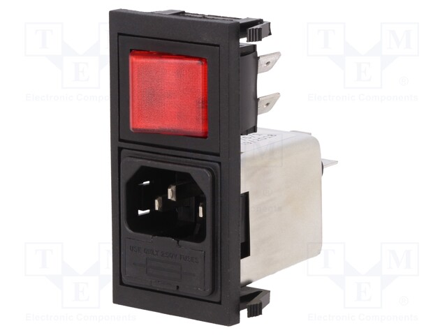 Connector: AC supply; socket; male; 10A; 250VAC; IEC 60320