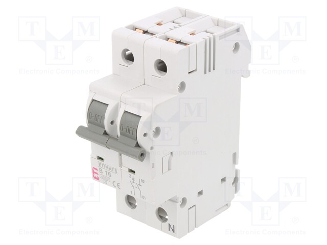 Circuit breaker; 230/400VAC; Poles: 1+N; DIN; Charact: B; 6kA; IP20