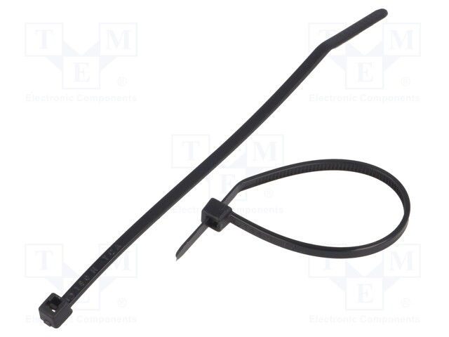 Cable tie; L: 100mm; W: 2.5mm; polyamide; 80N; black; Ømax: 22mm