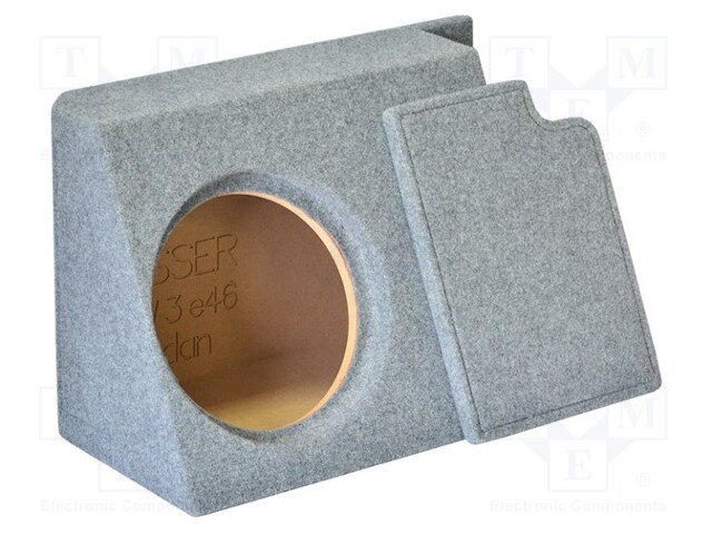 Car loudspeaker enclosure; MDF; gray melange; textil; 30l; 300mm