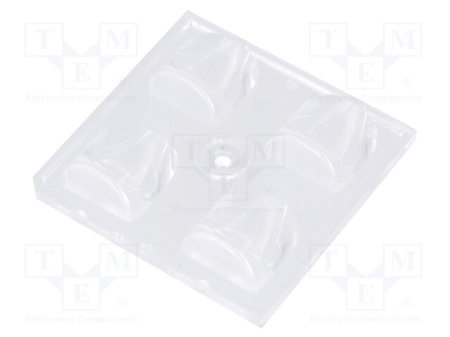 LED lens; square; transparent; H: 8.05mm; Application: LUXEON Q