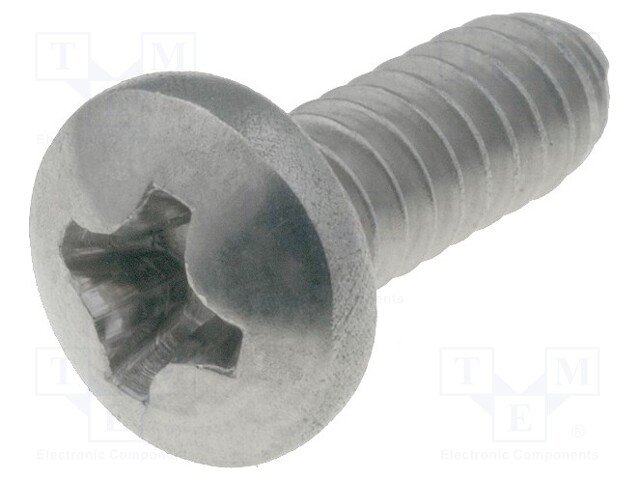 Screw; UNC6-32x9,5; Head: cheese head; Phillips; stainless steel