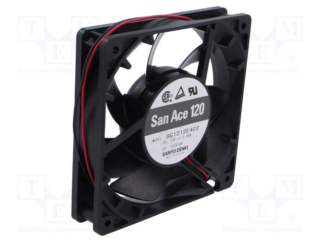 Fan: DC; axial; 12VDC; 120x120x25mm; 195m3/h; 48dBA; ball bearing