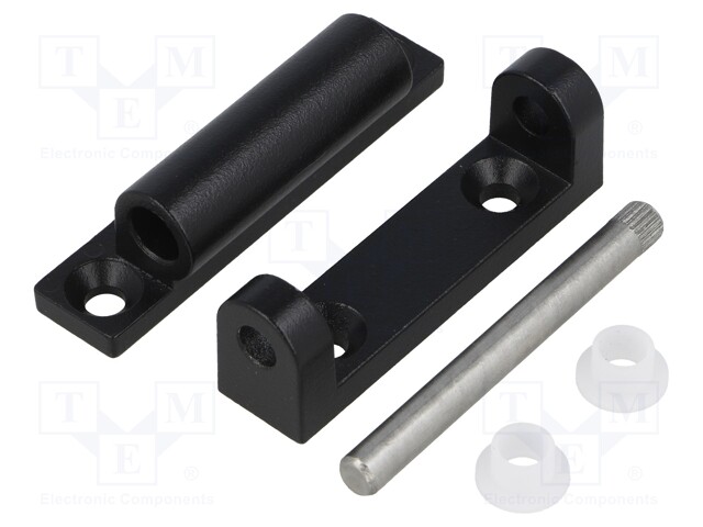 Hinge; Width: 24mm; zinc and aluminium alloy; black; H: 66mm