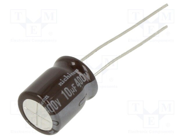 Capacitor: electrolytic; THT; 10uF; 400VDC; 5mm; ±20%; -40÷105°C