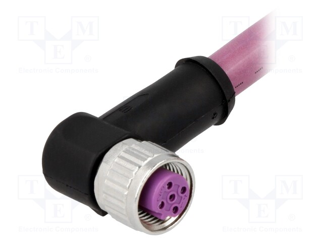 Plug; M12; PIN: 4; female; B code-Profibus; 7.5m; Insulation: TPU