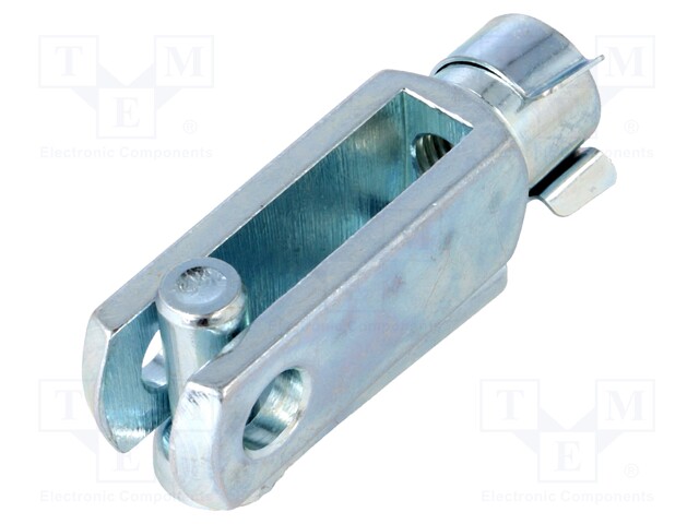 Fork joint; Øhole: 8mm; Thread: M8; Mat: steel; Pitch: 1,25; L: 32mm