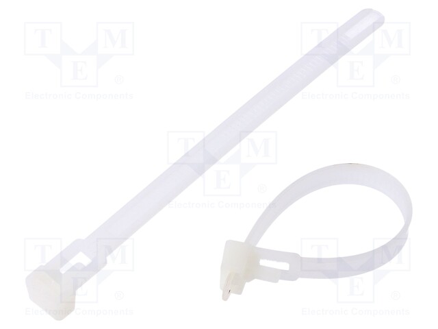 Cable tie; multi use; L: 125mm; W: 7.2mm; polyamide; 222N; natural