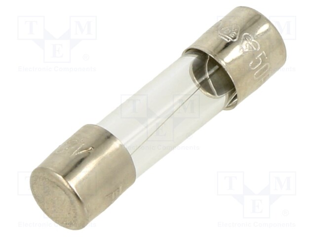 Fuse: fuse; 630mA; 250VAC; glass; 20x5.2mm; brass; bulk