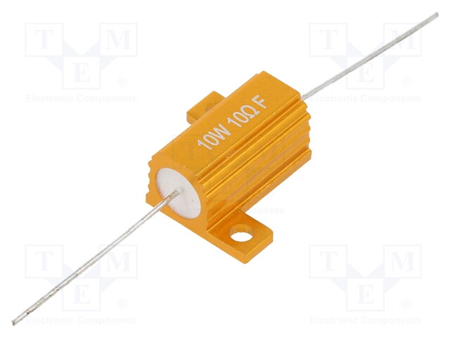 Resistor: wire-wound; with heatsink; 10Ω; 10W; ±1%; 50ppm/°C